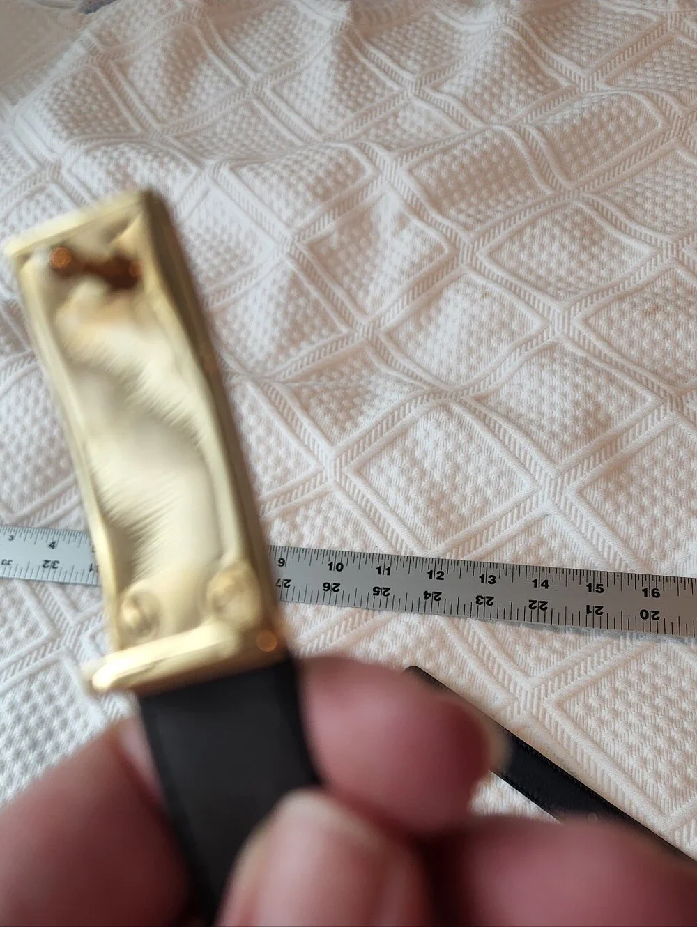 Salvatore Ferragamo Black Leather Belt with Gold Plate